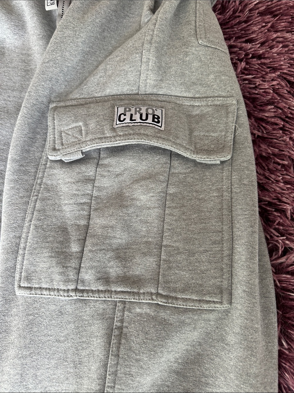 Pro Club Gray Cargo Jogger Sweatpants, size M - Picture 9 of 10